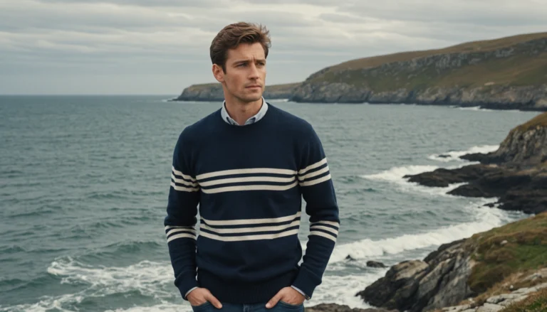 pull marin homme boutonné épaule